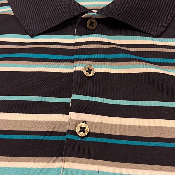 IZOD Blue Striped Golf Shirt Size XL - Picture 3 of 4